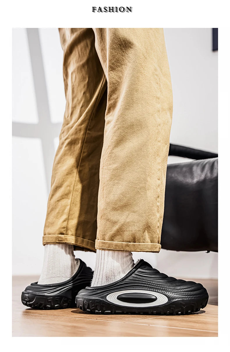 New Fashion Cotton Men's Slippers Winter Warm Plush Men Slippers Waterproof Men Garden Shoes Indoor Outdoor Men's Warm Shoes - Buy online at  Vibe In Cart.