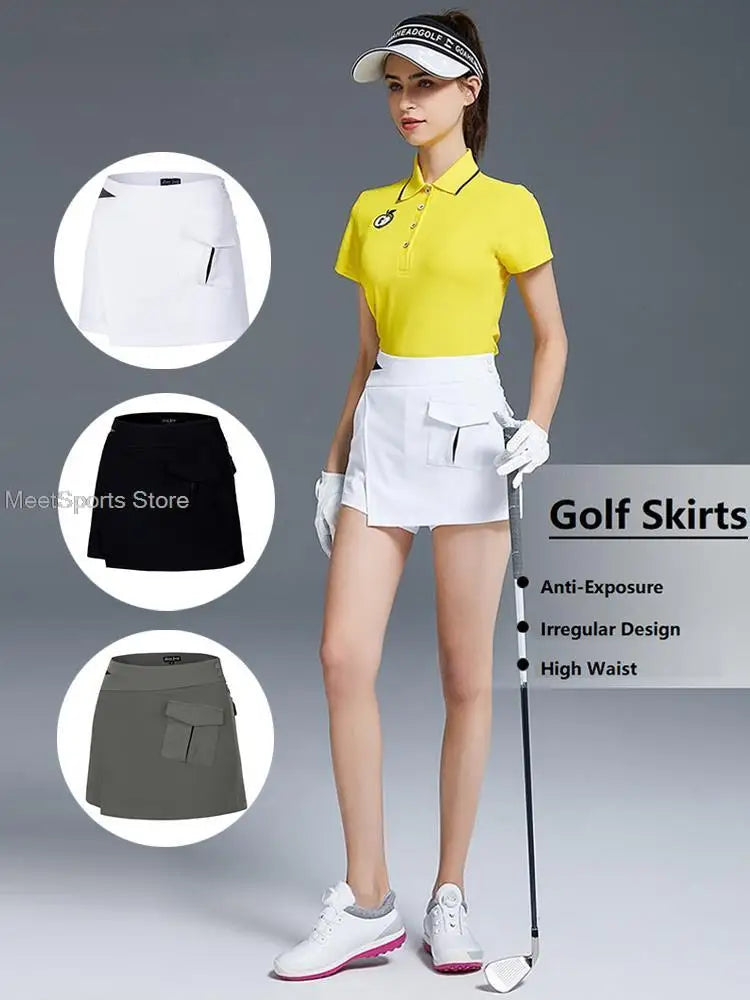 Love Golf Skirt Ladies Quick-Drying Slim Shorts Korea High Waist Golf Women's Skirts Irregular Leisure Skort Female Sports Wear