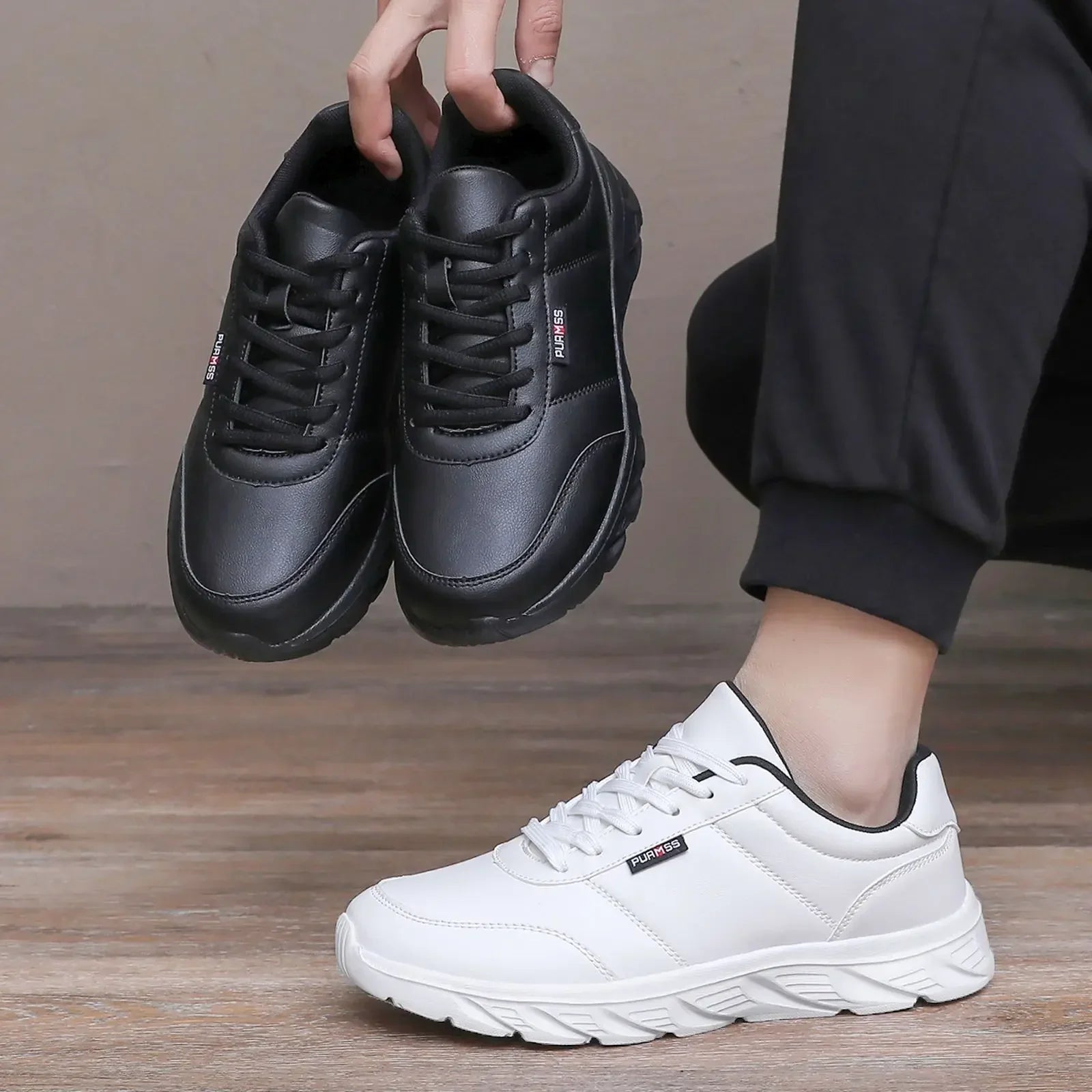 New Men's Sneakers Fashion Leather Men's Casual Shoes Outdoor Jogging Training Shoes High-Quality Comfortable Men's Shoes - Buy online at  Vibe In Cart.