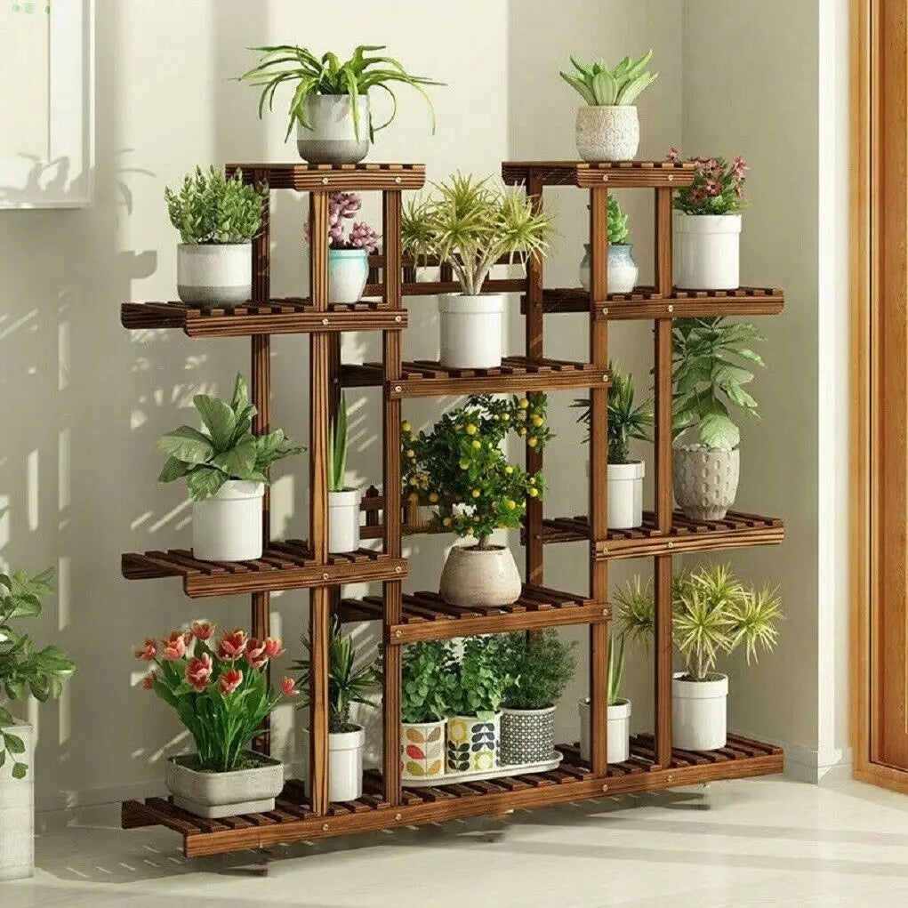 Wooden Plant Shelf Flower Pot Stand Indoor Outdoor Multi-Tier Plant Display Stand - Buy online at  Vibe In Cart.