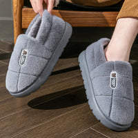 Men's slippers Winter Solid Color Wrap Heels Plush Slippers Non-slip Warm Women Men Home Casual Cotton Shoes Big Size 50 51 - Buy online at  Vibe In Cart.