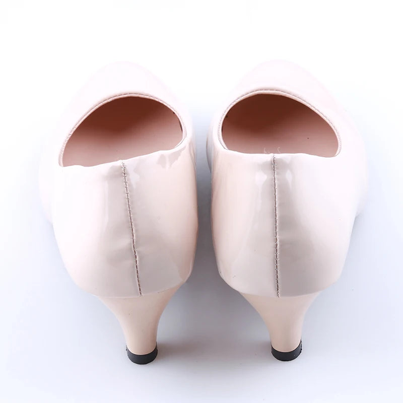Shoes Ladies Pumps Medium Heel Nude Sexy High Heels Weeding Shoes Women Office Work White Pumps Party Shoes - Buy online at  Vibe In Cart.