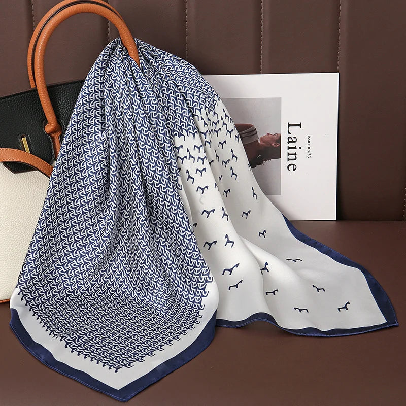 Square Satin Silk Scarf for Women, Casual All Seasons