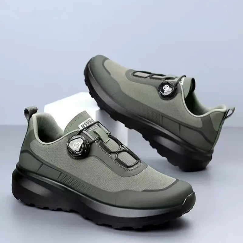 Men's Button Closure Casual Walking Shoes Flat Heel Design