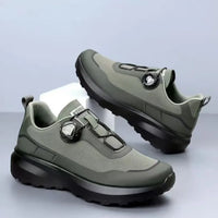 Men's Button Closure Casual Walking Shoes Flat Heel Design