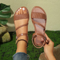 Women's Casual Flat Sandals Braided Design Popular Brown Color Comfortable Shoes for Everyday Wear - Buy online at  Vibe In Cart.