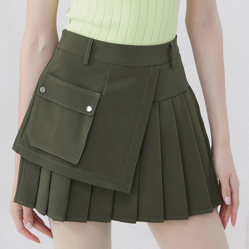 Golfist Golf New Style Short Pleated Skirt High Waist Asymmetrical Casual Gym Tennis Loose Mini Skirt With Shorts Golf Clothes
