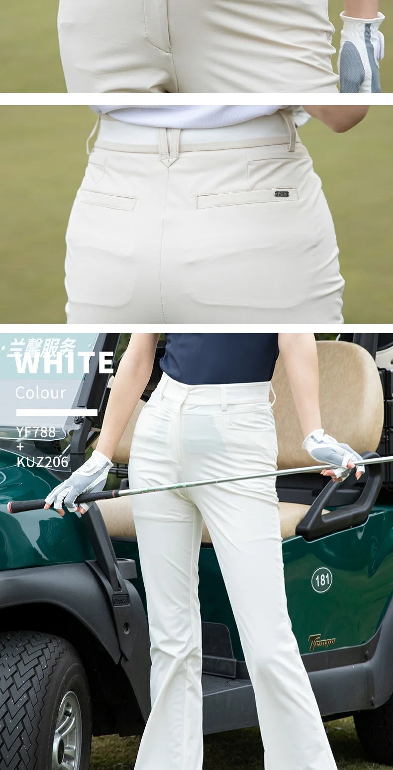 Pgm Golf Flared Pants for Women Spring High-waisted Slim Fit Long Pants Summer Elastic High-end Trousers Ladies Golfer Clothing - Buy online at  Vibe In Cart.