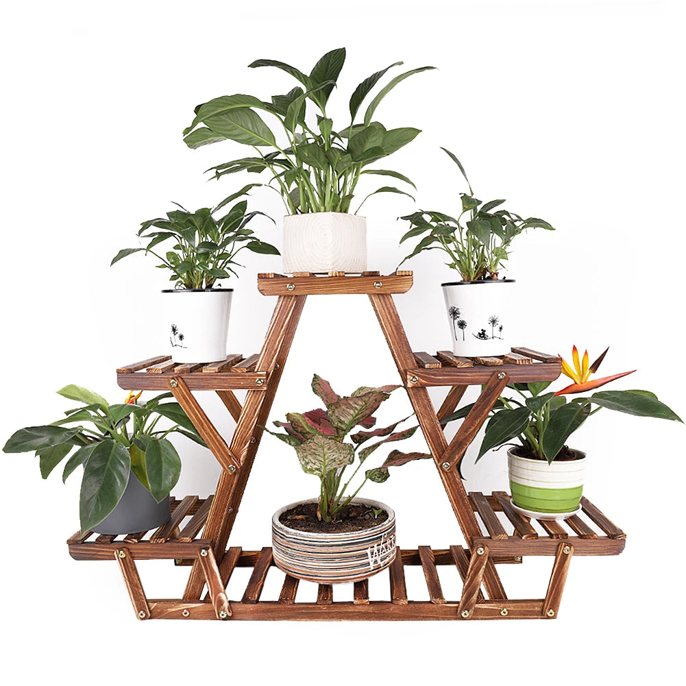 Wooden Plant Stand Holder 6 Tier Flower Pot Rack Corner Display Shelf for Indoor Outdoor - Buy online at  Vibe In Cart.