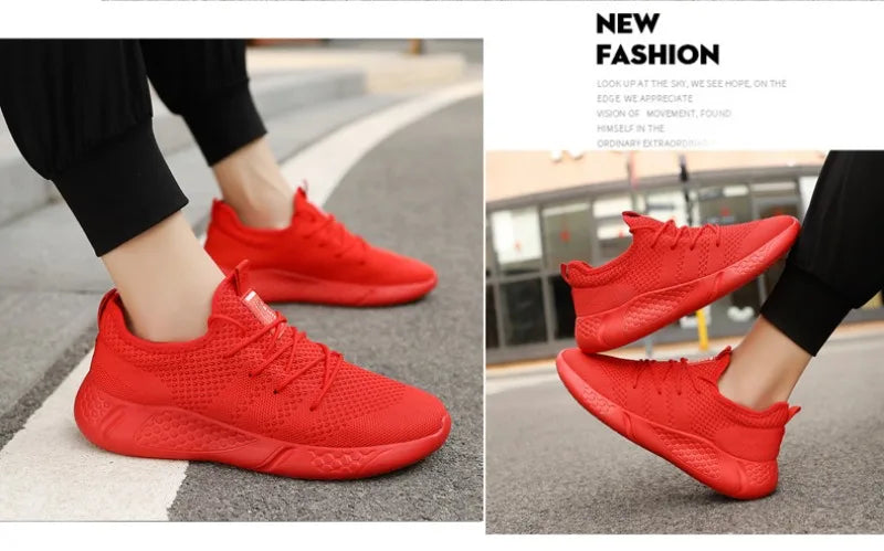 Men's Casual Sneakers Breathable Lace-Up Anti-Slip Shoes Size 39-50