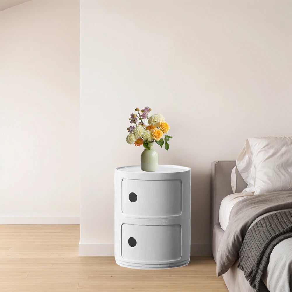 2/3 Layer Nordic Round Bedside Table Mini Storage Cabinet Bedroom Small Side End Table Nightstand Storage Locker for Bedroom - Buy online at  Vibe In Cart.