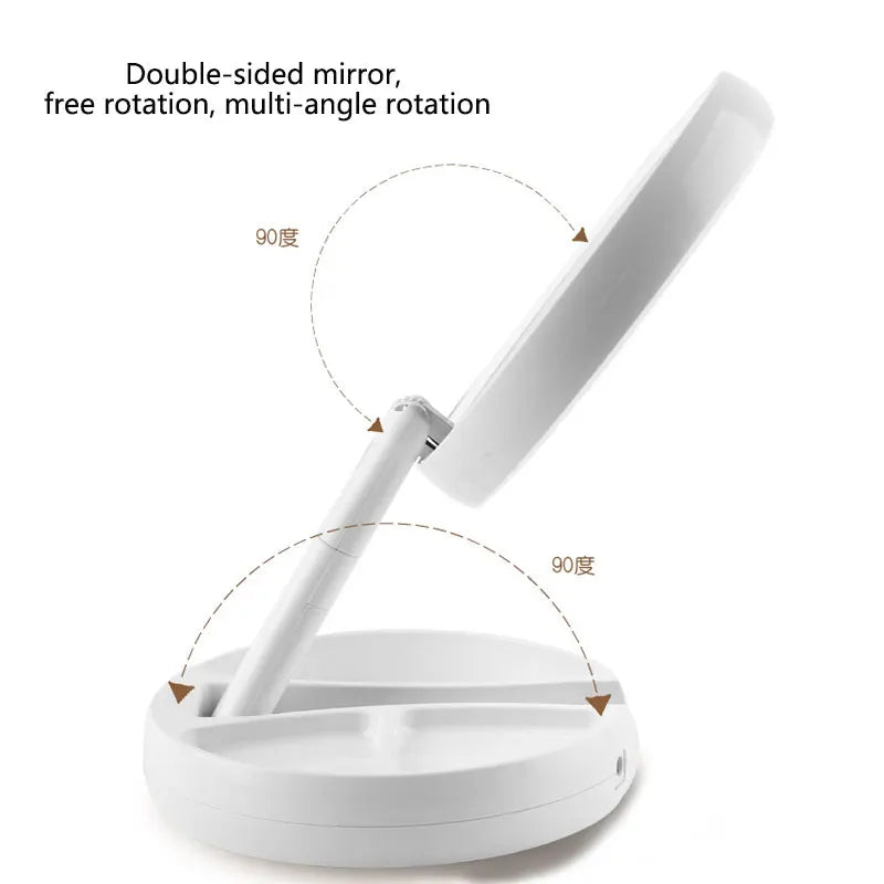 1X 10x Magnifying Vanity Mirror with LED Lighted Flexible Foldable Desk Makeup Mirror Lighting Dressing Makeup Lamp - Buy online at  Vibe In Cart.