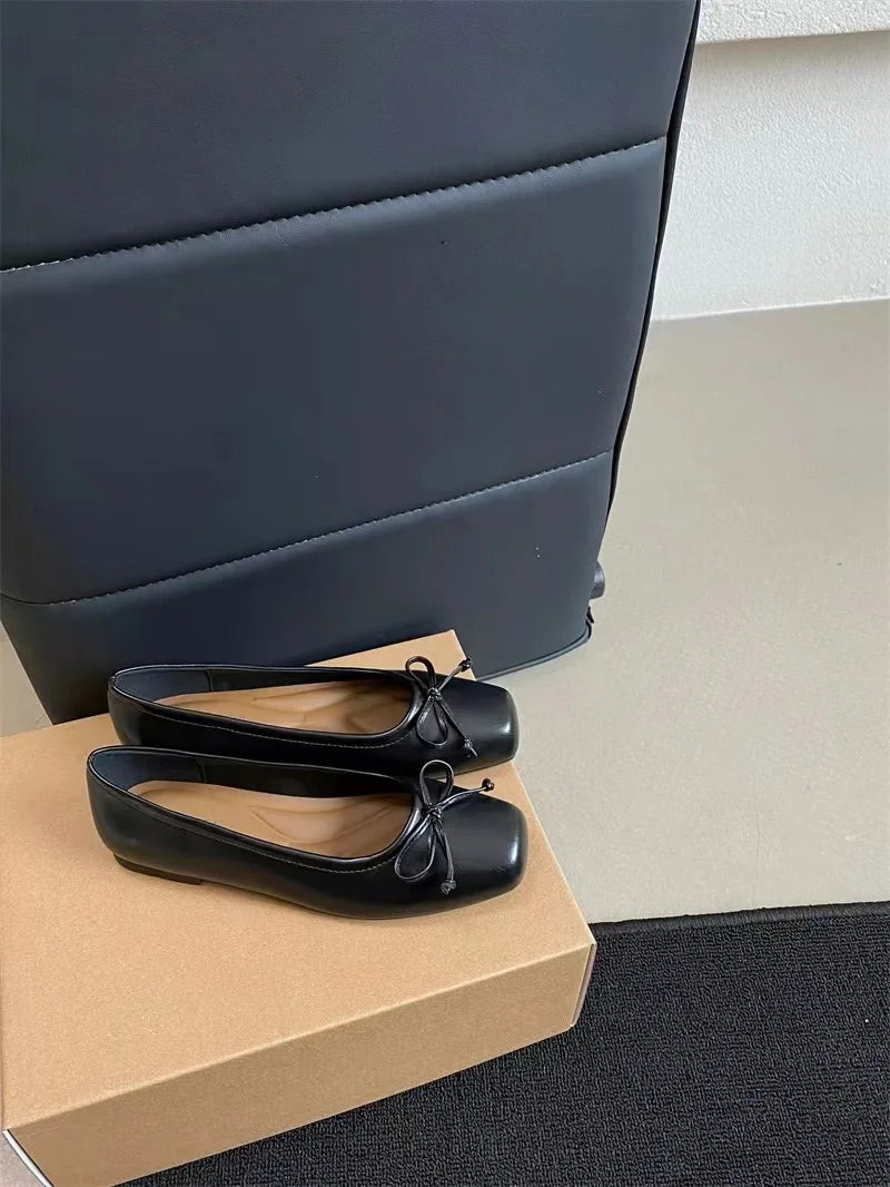 Bowtie Flat Shoes Women Ballerinas Square Toe Slip on Ballet Flats Lazy Loafers Moccasins Ladies Casual Comfort Shoes 2024 - Buy online at  Vibe In Cart.