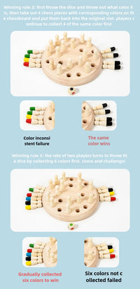 Wooden Memory Match Stick Chess Color Game Board Puzzles Montessori Educational Toy Cognitive Ability Learning Toys For Children