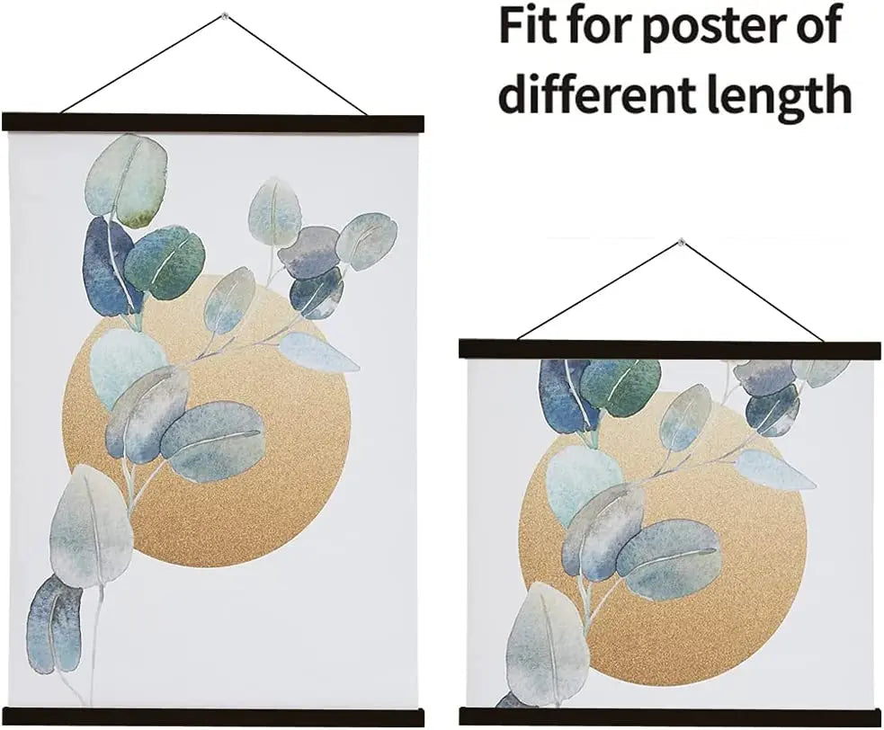 Magnetic DIY Wood Poster Frame Teak/Pine Photo Hangers Hanging Kit for Pictures Canvas Prints Poster Scroll Artwork Print Holder - Buy online at  Vibe In Cart.