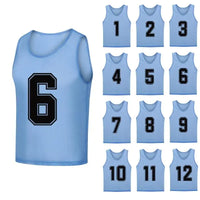 12 PCS Men's Football Pinnies Quick Drying Soccer Jerseys Youth with Numbers Basketball Team Practice Sports Training Vest - Buy online at  Vibe In Cart.