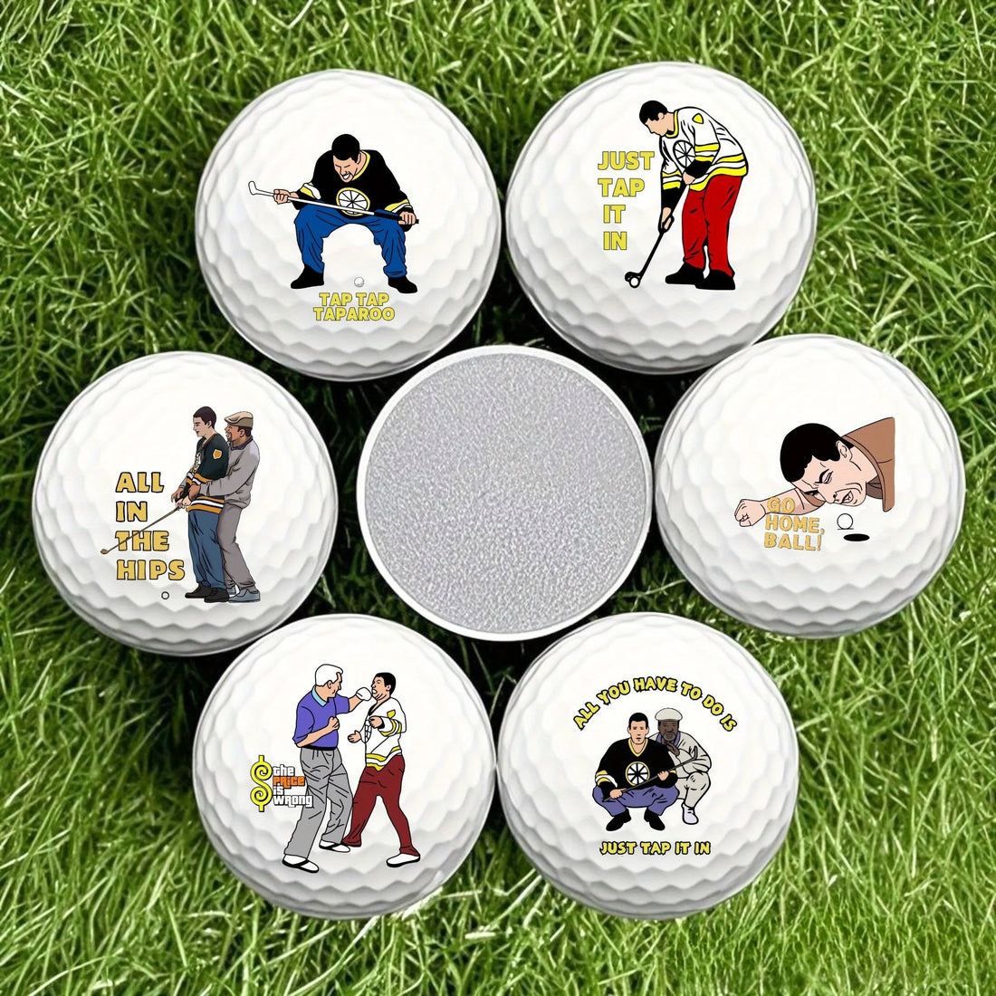 6 counts Funny Happy Gilmore Golf Balls Gift Set, Hilarious Novelty Golf Ball Set for Men, Dad,  Fun Golf  Accessories & Decor - Buy online at  Vibe In Cart.