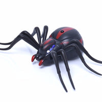 Infrared Remote Control Black Spider Robotic Prank Toy for Kids