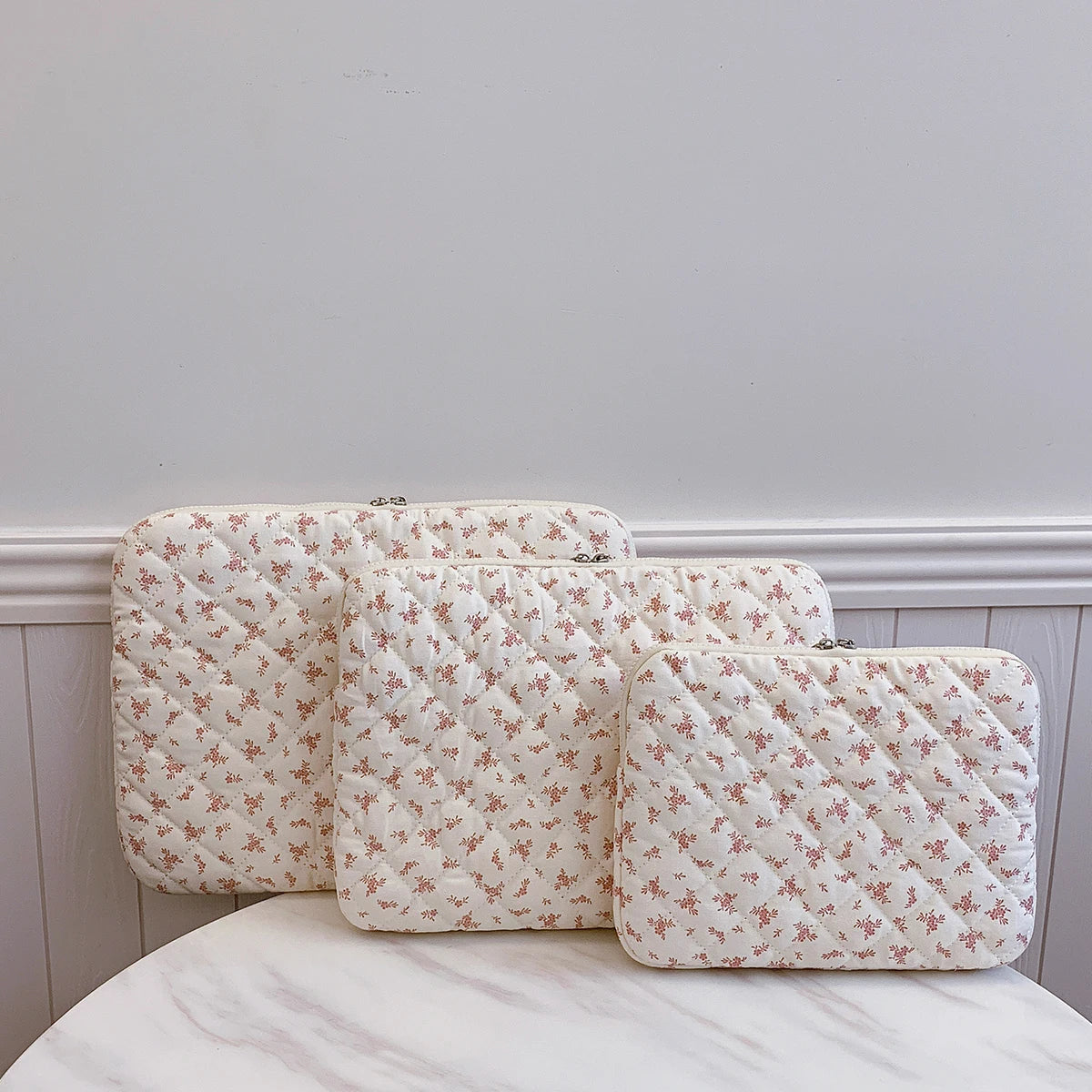 Nylon Flower Print Laptop Sleeve for 11, 14, and 15 Inch Laptops