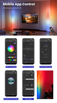 RGB LED Floor Lamp Remote & APP Control Music Sync Corner Lighting Modern Mood Lighting for Bedroom Living Room Gaming decor - Buy online at  Vibe In Cart.