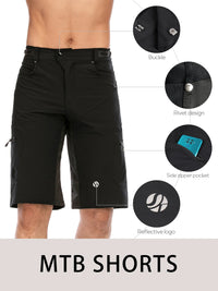 Gym Shorts Man Mountain Bike Shorts Stretch MTB Shorts Quick Dry with Zipper Pocket Suitable for Running，Hiking，Camping - Buy online at  Vibe In Cart.