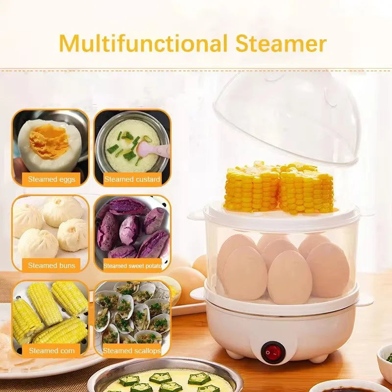 Egg Cooker Multifunctional Electric Egg Boiler Double Layers Egg Cooker Mini Steamer Poacher Kitchen Cooking Breakfast Machine - Buy online at  Vibe In Cart.