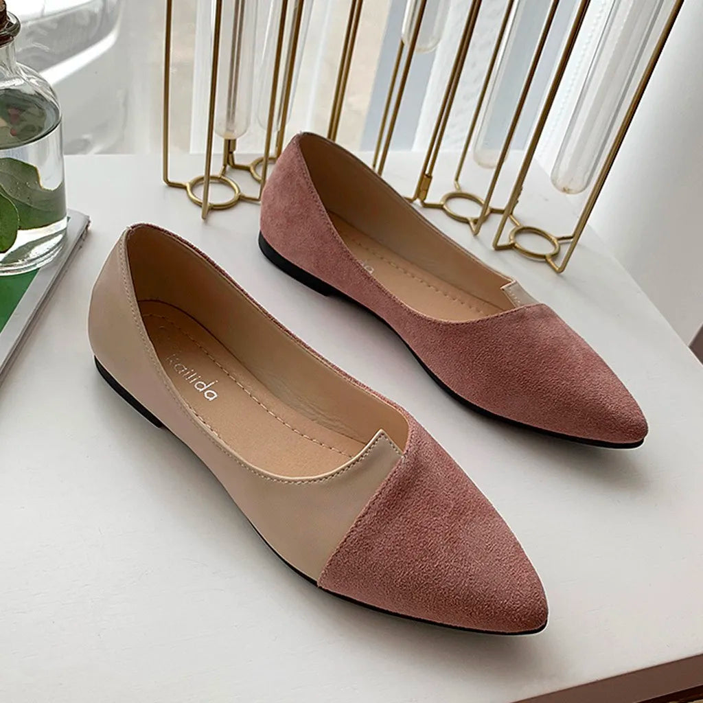 Pointed Toe Flat Shoes Women Solid Patchwork Slip On Shoes Casual Breathable Ballet Flats Daily All-Match Comfort Loafers Shoes - Buy online at  Vibe In Cart.