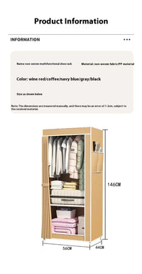 Foldable Plastic Wardrobe Storage Cabinet for Bedrooms