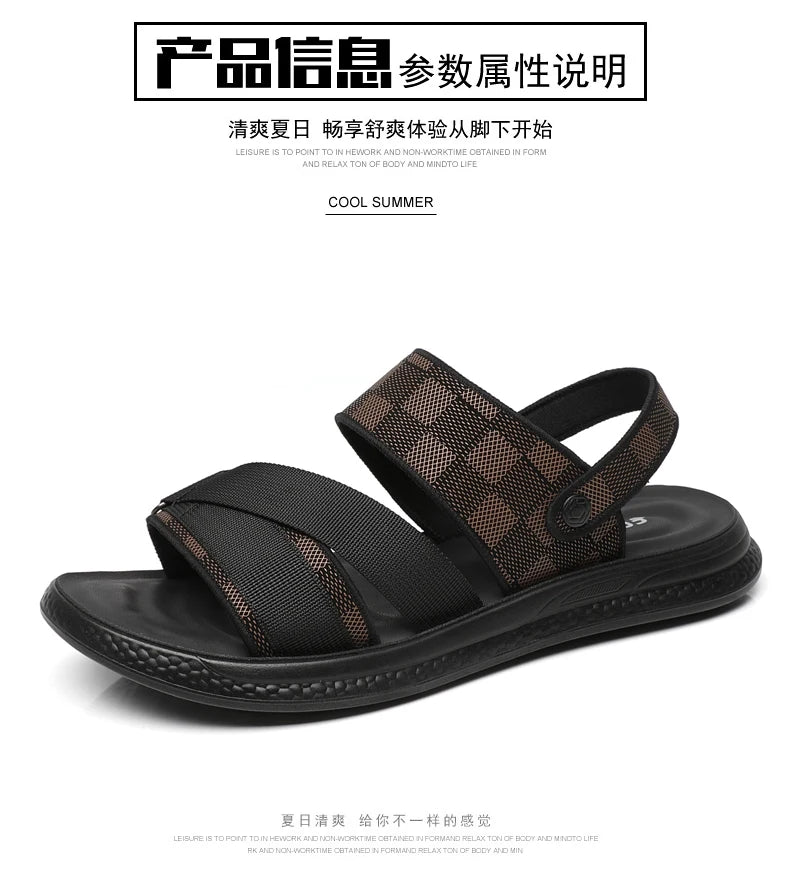 Men's Waterproof Gladiator Sandals with Buckle Strap and Rubber Sole
