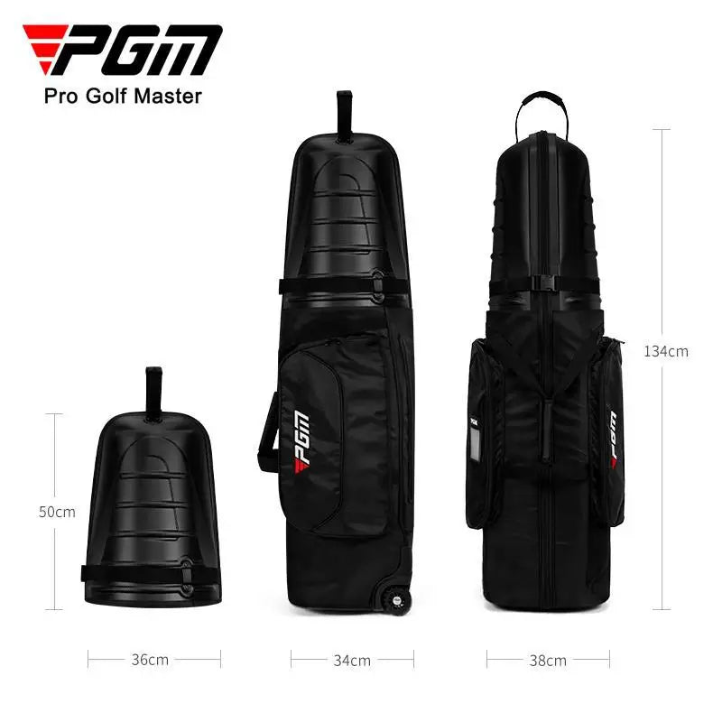 Hard Shell Nylon Golf Bag, Black, 38x34x134cm