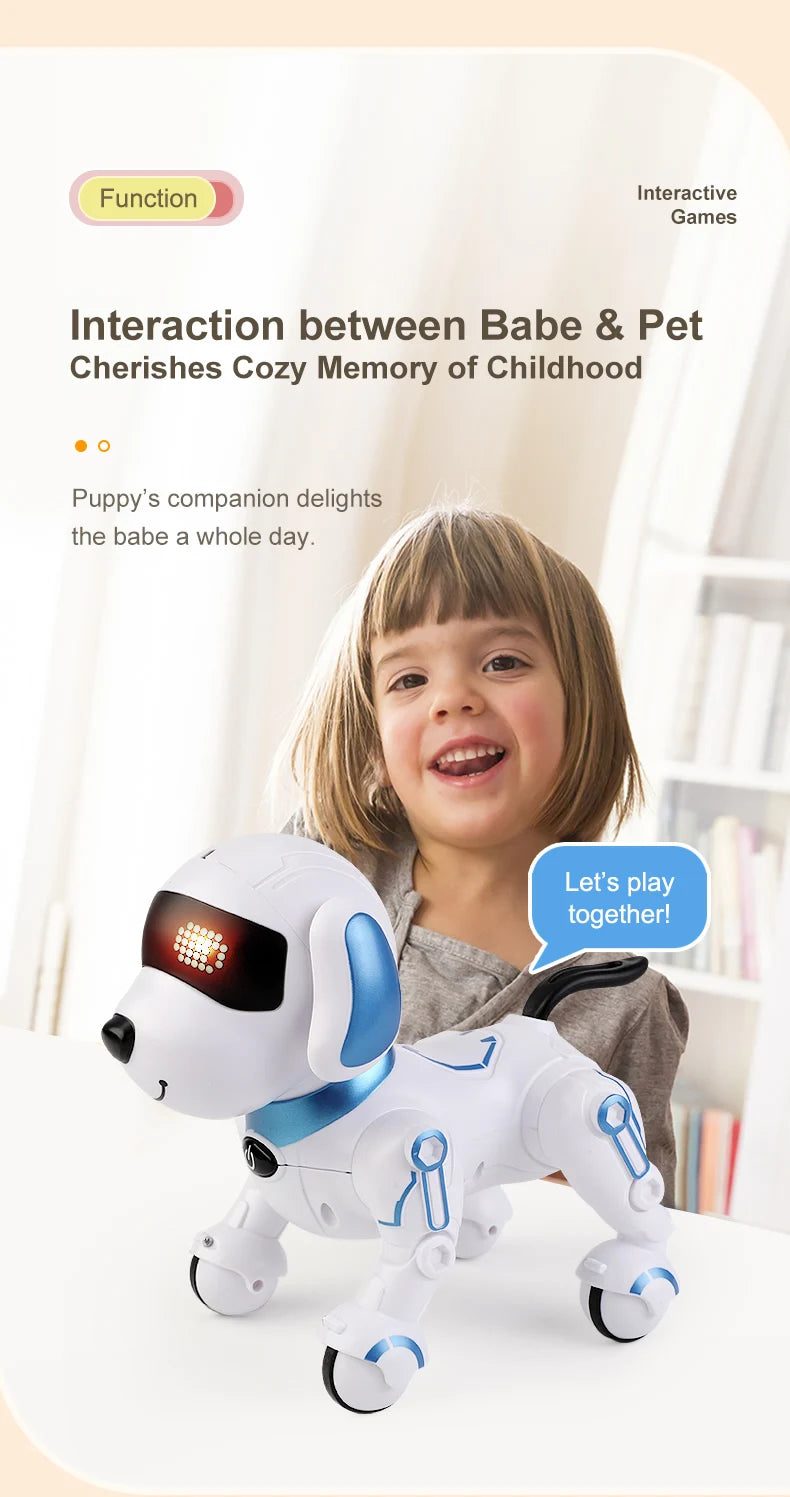 Interactive Remote Control Robot Dog with Programmable Stunts and Touch Features