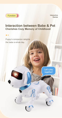 Interactive Remote Control Robot Dog with Programmable Stunts and Touch Features