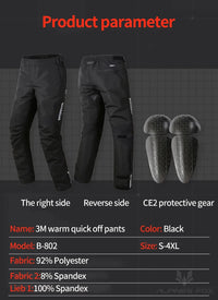 Winter Waterproof Motorcycle Overpants Quick Release Touring Moto Pants Men's Warm Windproof Motorbike Trousers CE Kneepads - Buy online at  Vibe In Cart.
