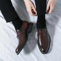 Men's Formal Slip-On Round Toe Loafers Breathable Non-Slip Shoes