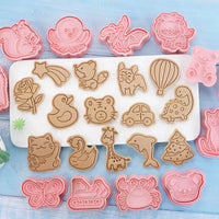 8 Pcs/set Cookie Cutters Plastic 3D Cute Cartoon Pressable Biscuit Mold Cookie Stamp Kitchen Baking Pastry Bakeware - Buy online at  Vibe In Cart.