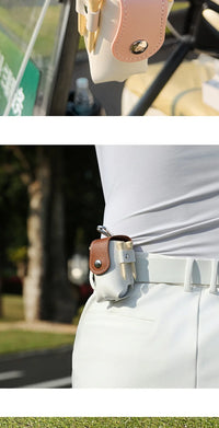 PU Golf Waist Bag Clip with Magnetic Buckle and Ball Storage