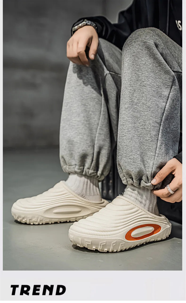 New Fashion Cotton Men's Slippers Winter Warm Plush Men Slippers Waterproof Men Garden Shoes Indoor Outdoor Men's Warm Shoes - Buy online at  Vibe In Cart.