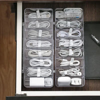 Transparent Plastic Storage Box for Data Cables with Divided Grids
