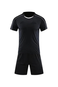 Men's Polyester Soccer Referee Jersey and Shorts Set