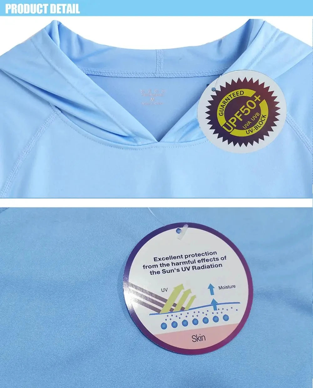 Men's Breathable Long Sleeve Hooded T-Shirt with UV Protection and Quick Dry