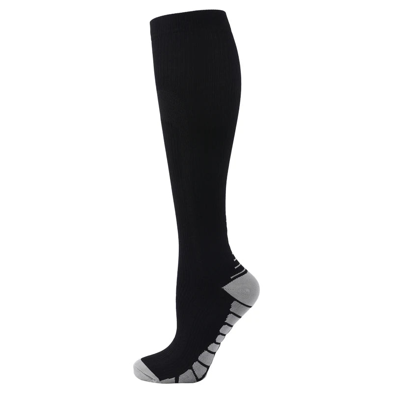 Knee-High Compression Socks for Men and Women, 20-30 mmHg, Black
