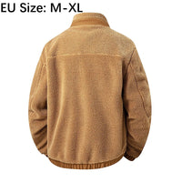 Men's European Size Sherpa Lined Stand Collar Winter Jacket with Thickened Fleece for Outdoor Casual Wear  Street Style Fashion - Buy online at  Vibe In Cart.