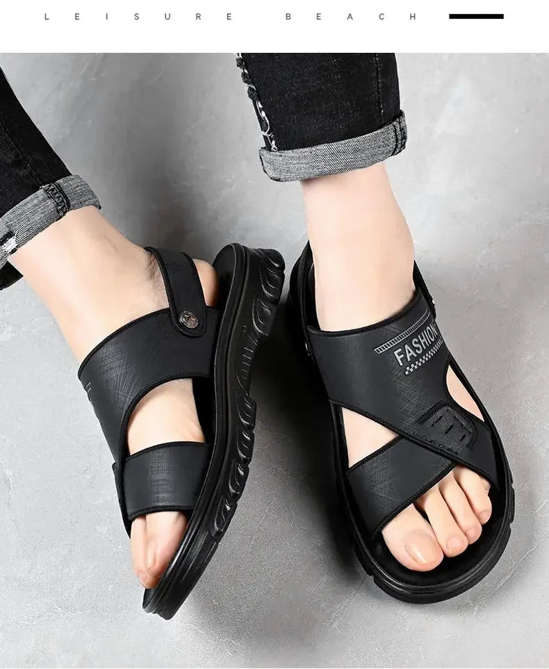 Hot Sale Men Sandals Casual Shoes Outdoor Walking Sandals for Men Beach Shoes Men Slippers Open Toe Flat Two Passes - Buy online at  Vibe In Cart.