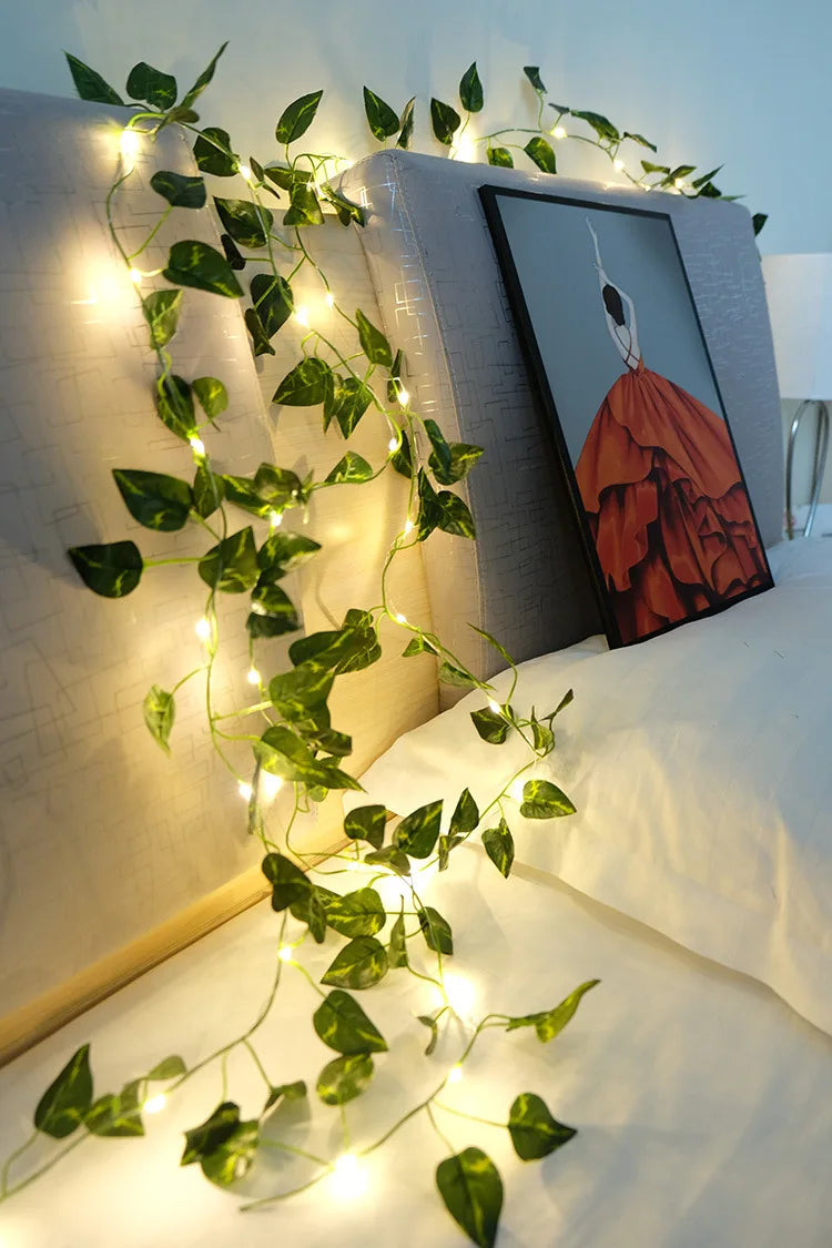 2 Meter Green Artificial Ivy Vine Garland with LED Lights