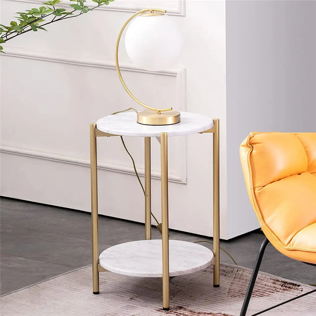 LUVODI 2-Tier Round Coffee End Tables Sofa Side Table Plant Stand with Storage Shelf Metal Frame for Living Room Bedroom - Buy online at  Vibe In Cart.
