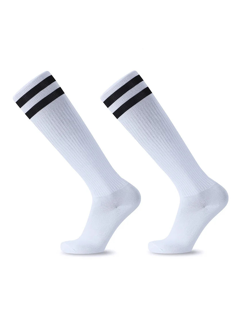 White Black Stripes Football Soccer Socks For Men Teenages Kids Boys Over the Calf Baseball Rugby Athletic Socks Women Girls - Buy online at  Vibe In Cart.
