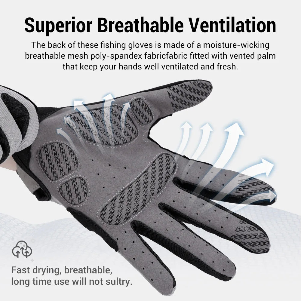 Noeby Fishing Gloves Non-slip Full Finger Outdoor Sun Protection Anti-UV Cycling Running Gloves Men Women Tackle - Buy online at  Vibe In Cart.