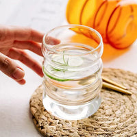 4pcs Creative Glass Cups Coffee Mug Clear Drinking Glasses Ribbed Glassware Cups With Straws Set Cocktail Fruit Glass Drinkware - Buy online at  Vibe In Cart.