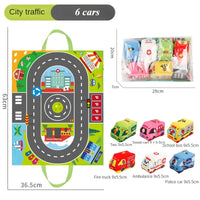 Baby Montessori Soft Car Toy with Map Game Mat Storage Bag Infant Cloth Book Cute Cartoon Sensory Training Toys Toddlers Gifts - Buy online at  Vibe In Cart.
