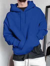 Regular Length Men's Hooded Knit Hoodie for Autumn and Winter Casual Wear